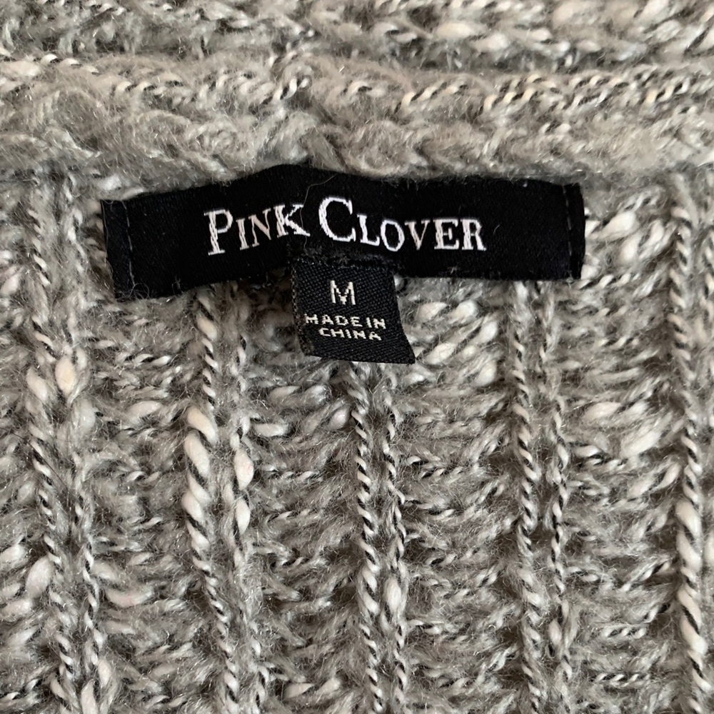 Pink Clover Light Gray Knit Cardigan - Picture 2 of 4